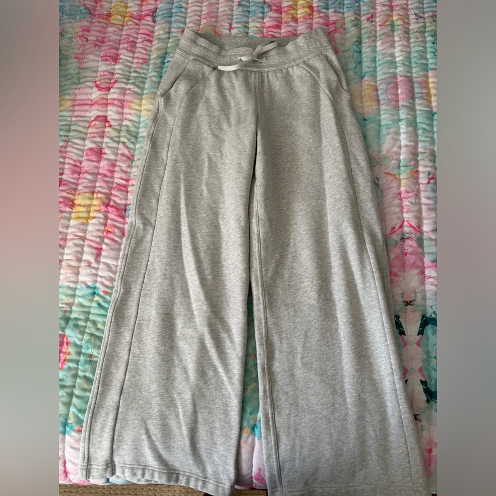 Gray Lululemon wide leg sweatpants
